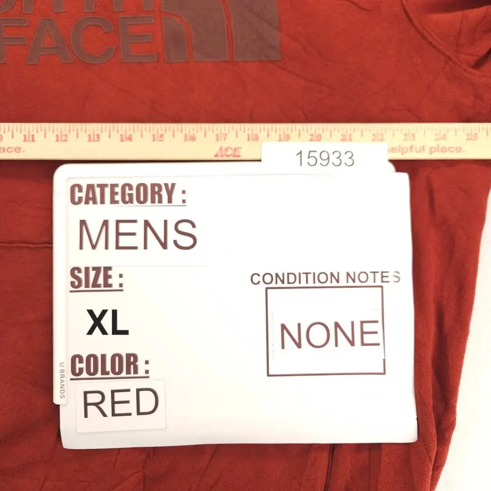 The North Face Casual Long Sleeve Pullover Hoodie Mens Size Extra Large XL Red